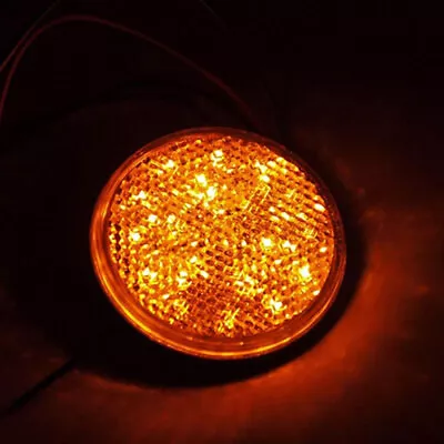 Signal Light Marker 3Colors LED Motorcycle Round Reflector Tail Brake Turn 2Pcs • $10.49