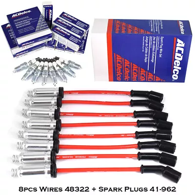 8pcs Genuine Wires 48322 Spark Plugs 41962 Chevy Silverado GMC 4.8/5.3/6.0L V8 • $55.50