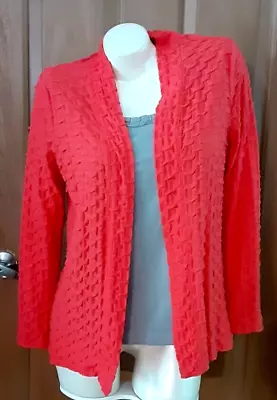 Kim Rogerrs Orange Long Sleeve Open Front Smocked Sweater Shrug NWT Sweater Only • $14