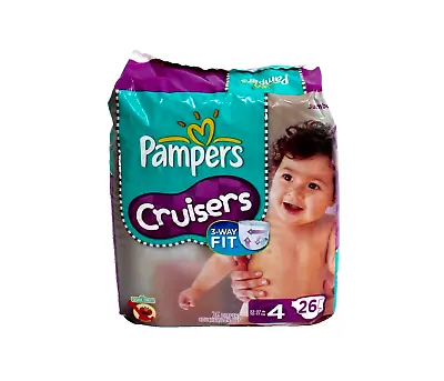 Vintage 2011 Pampers Cruisers Diapers Size 4 Pack Of 26 Diapers Sesame Street • $57.60