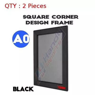 2 BRAND NEW A0 Heavy Duty Black Square Corner Snap Frame /Poster Frame 32MM • $100.94