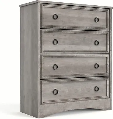 $149.99 • Buy Chest Of Drawers Dresser 4 Drawer Furniture Cabinet Bedroom Storage Gray