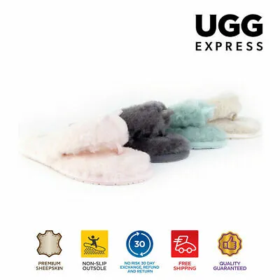 $30 • Buy 【EXTRA20%OFF】UGG Slippers Women Sheepskin Thongs Flipfops For Indoor Outdoor