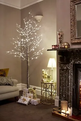 £49.99 • Buy 6ft Snowy Brown Birch Pre Lit LED Christmas Twig Tree Indoor/Outdoor            