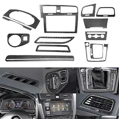 15x For VW Golf 7 GTI MK7 14-19 Carbon Full Set Fiber Interior Dashboard Cover✅ • $73.06