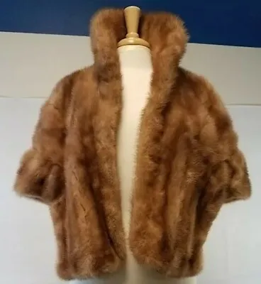 Women's Autumn Haze Mink Shrug BULLOCKS Los Angeles RARE - Size Small • $155.99