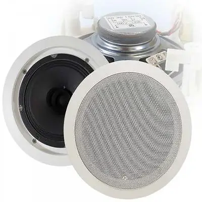 100v Line Metal Easy Quick-Fit Ceiling Speaker 6W 5.25  1.5w & 3w Tapping BNIB • £16.99