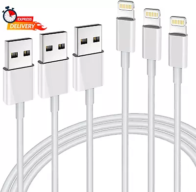 Iphone Charger 3Pack Apple Mfi Certified Lightning Cable 6FT Compatible With Ip • $14.89