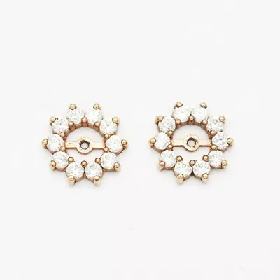 $234.99 • Buy 14k Yellow Gold Estate White Gemstone Earring Enhancers/Jackets