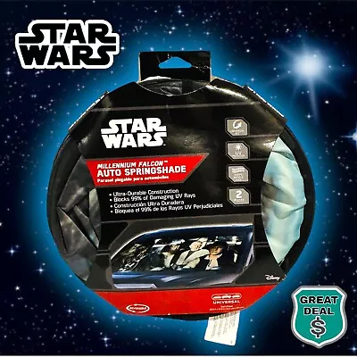 Star Wars Millennium Falcon 2-Piece Magic Spring Window Sunshade. NEW! • $9.95