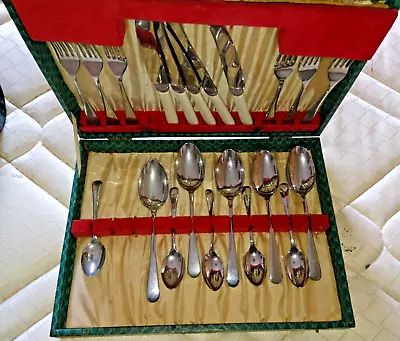 Vintage.A.Peter & Co. Boxed Canteen Of Cutlery Chromium Plate On Nickel Silver • £19.99