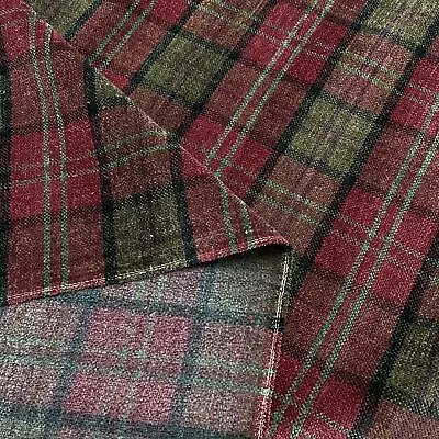 Heavy Weight Check Tartan Plaid Chenille Thick Strong Upholstery Fabric • £1.25