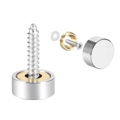£4.85 • Buy Mirror Screws Decorative Brass Caps Discs Cover Nails Polished Stainless Steel