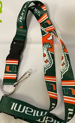 Miami Hurricanes NCAA Mascot Breakaway Lanyard Key Ring • $7.99