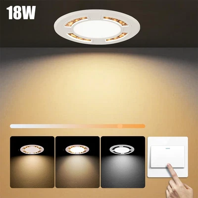 £4.19 • Buy 18W Dimmable Recessed LED Panel Light Round Ultra Slim Ceiling Down Lights Lamp 
