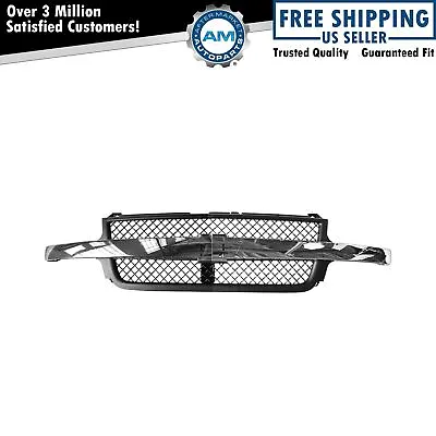 Center Bar Grille Dark Gray Honeycomb & Chrome For 01-02 Silverado 2500 3500 HD • $203.95