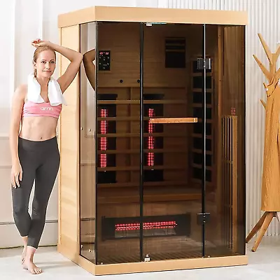 Infrared Sauna 1-2 Person Home Sauna With 10 Minutes Warm-Up Heater Tube • $3143.68