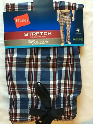 NWT Men's Hanes Woven Sleep Pant Pajamas Pant Cotton Blend Plaid Or Striped  • $18.99