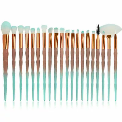 20PCS Eye Make-up Brushes Diamond Unicorn Eyebrow Blending Brush Green/Brown Set • $18.32