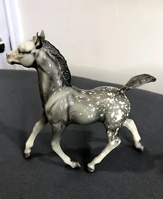 Vintage Breyer Running Foal Glossy Grey Appaloosa FLAW • $21.99