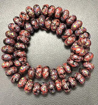 Vintage African Venetian Chevron Bead Long Strand Old African Trade Beads 23.9mm • $185