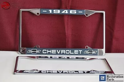 1946 Chevy Chevrolet GM Licensed Front Rear Chrome License Plate Holder Frames • $75.38