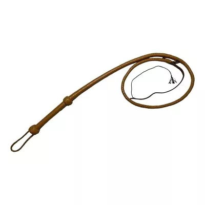 Real Calf Leather Bull Whip 4 Feet Long 12-Plait Bullwhip - Loud Crack Soun • $46.99