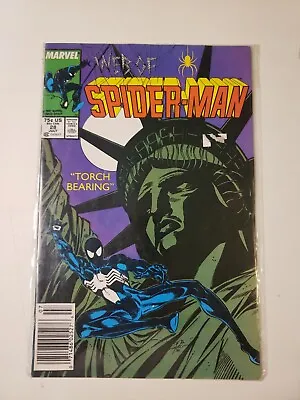 Web Of Spider-Man #28 Marvel (1987)  Black Costume & Statue Of Liberty • $4.90