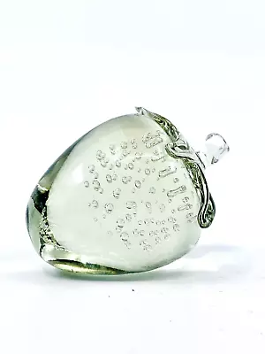 M Pyrcak Glass Paperweight Controlled Bubble Strawberry Shape • $9.99