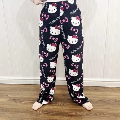 New Cute Hello Kitty Plush Sleepwear Pants Casual Wear Pants Y2K Vibes Home Fur • $27.37