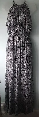 George Women’s Black & White Print Racer Back & Front Maxi Dress Size 8 BNWT • £4