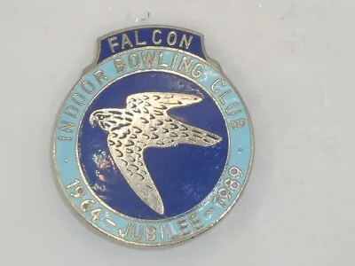 Falcon Indoor Bowling Bowls Club Jubilee 1964 - 1989 Enamel Badge • £5.25