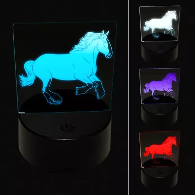 Mighty Clydesdale Horse 3D Illusion LED Night Light Sign Nightstand Desk Lamp • $19.99