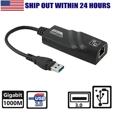 USB3.0/2.0 Gigabit Ethernet LAN RJ45 1000Mbps Network Adapter For Windows PC Mac • $10.99