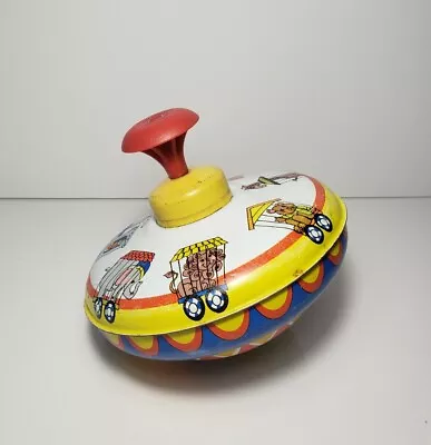 Ohio Art Tin Toy Spinning Top Circus Train 304A185 Vintage • $23.55