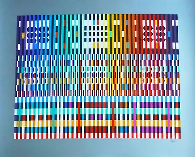 Yaacov Agam Limited Edition Hand Signed & Numbered Serigraph THANKSGIVING (Dark) • $1950