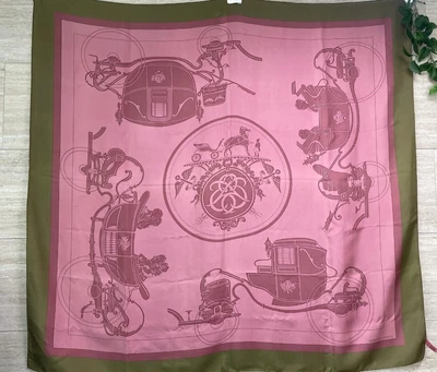 $737.59 • Buy HERMES Ex Libris Carre 140 Scarf Stole Pink X Green Auth Women Used From Japan