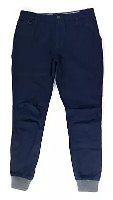 Kith Jogger Pants Mens Size 30 Mercer Cotton Chino Tapered Hem Navy Blue • $49.99