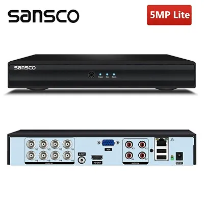 SANSCO HD 5MP Lite 8CH CCTV DVR Video Recorder HDMI For Home Security System • £56.39