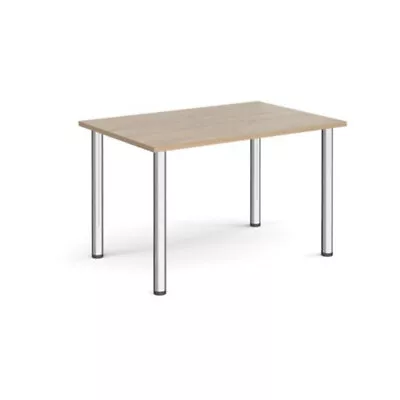 Rectangular Chrome Radial Leg Meeting Table 1200mm X 800mm - Barcelona Walnut • £258.15