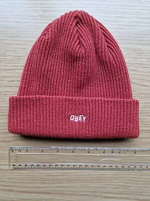 Red Obey Beanie Hat • £9.99