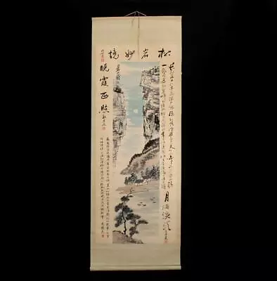 Qi Baishi Signed Fine Old Chinese Hand Painted Scroll W/hills • $169.99