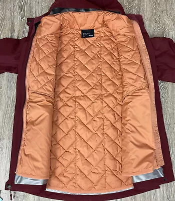 Marmot Womens Minimalist Component Red Maroon Peach Puffer 3 In 1 Jacket Size XL • $174.99
