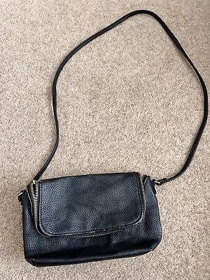 H&M Faux Leather Black Shoulder Bag Crossbody Small Handbag • £0.99