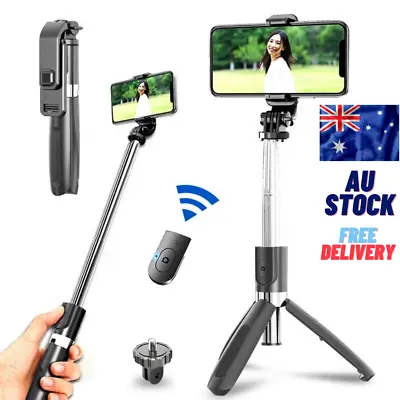 $18.99 • Buy Selfie Stick Handheld Tripod Bluetooth Remote 360 For Samsung Android IPhone IOS