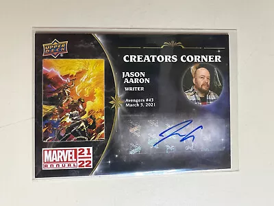 Jason Aaron 2021-22 Upper Deck Marvel Annual Creators Corner Artist Auto Sp • $35.99