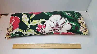 Vintage 1940s 50s Barkcloth Hawaiian Floral Lumbar Long Pillow Shabby Chic MCM • $19.99
