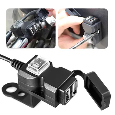 12-24V/9-90V Dual USB Ports Motorcycle Handle Bar Rearview Mirror Phone Charger  • $10.71