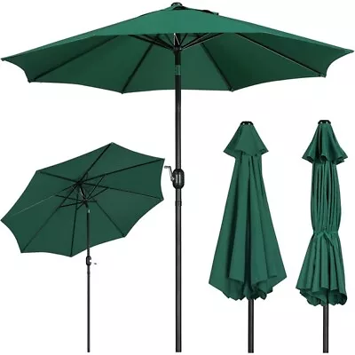 Garden Parasol Patio Table Umbrella Outdoor Sun Umbrella With Crank Handle 2.7M • £25