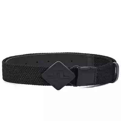 J Lindeberg Mens Diamond Leather Mix Belt GMAC08031 Black 90 Cm/ 32-34  NEW • $39.99